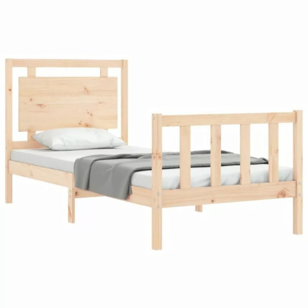 vidaXL Bett Massivholzbett mit Kopfteil 90x190 cm günstig online kaufen