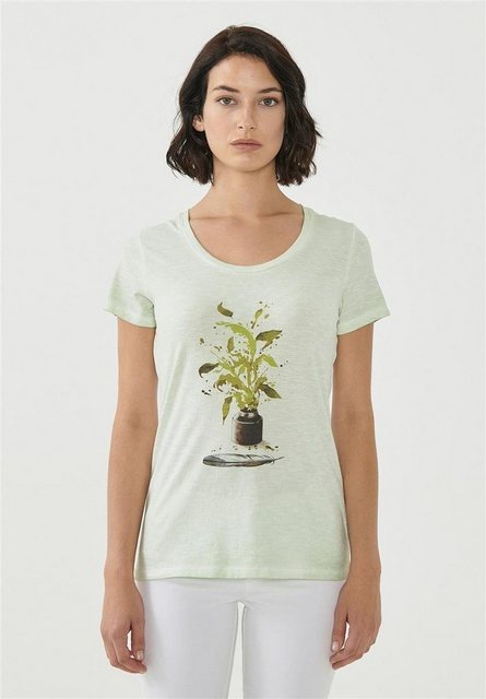 Cold Pigment Dyed T-shirt Aus Bio-baumwolle Mit Pflanzen-print günstig online kaufen