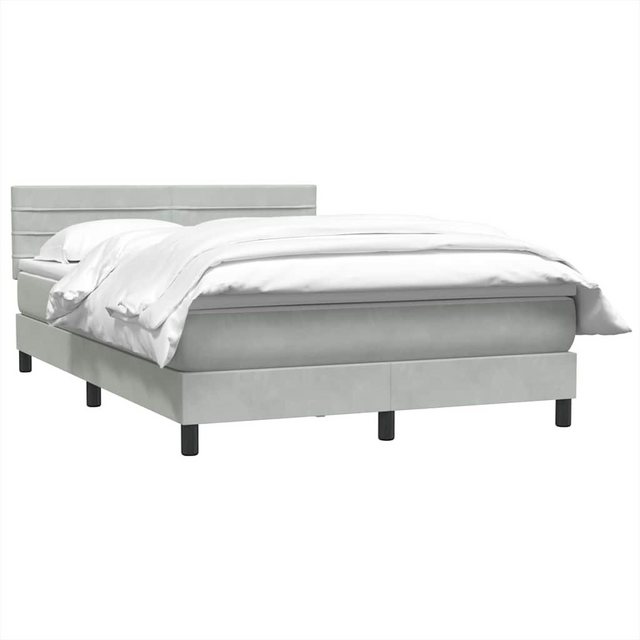 vidaXL Bett Boxspringbett mit Matratze Hellgrau 140x210 cm Samt günstig online kaufen