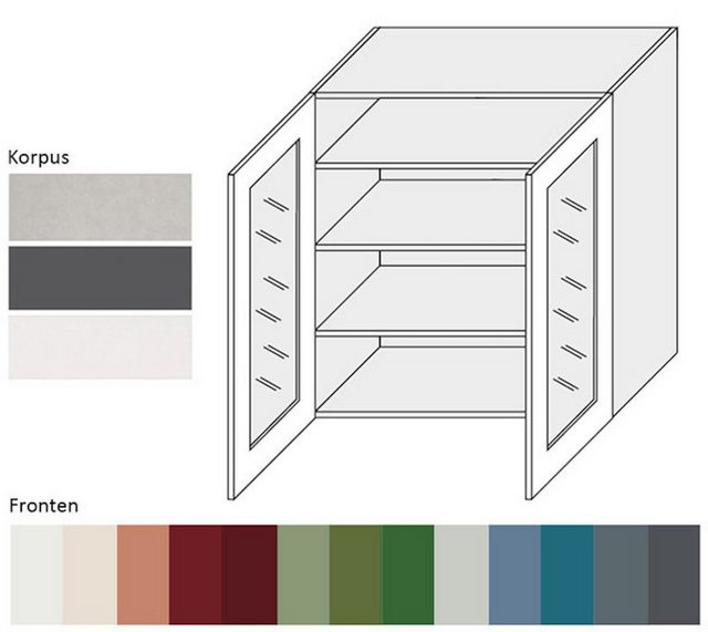 Feldmann-Wohnen Glashängeschrank Florence (Florence, 1-St) 90cm Front- und günstig online kaufen