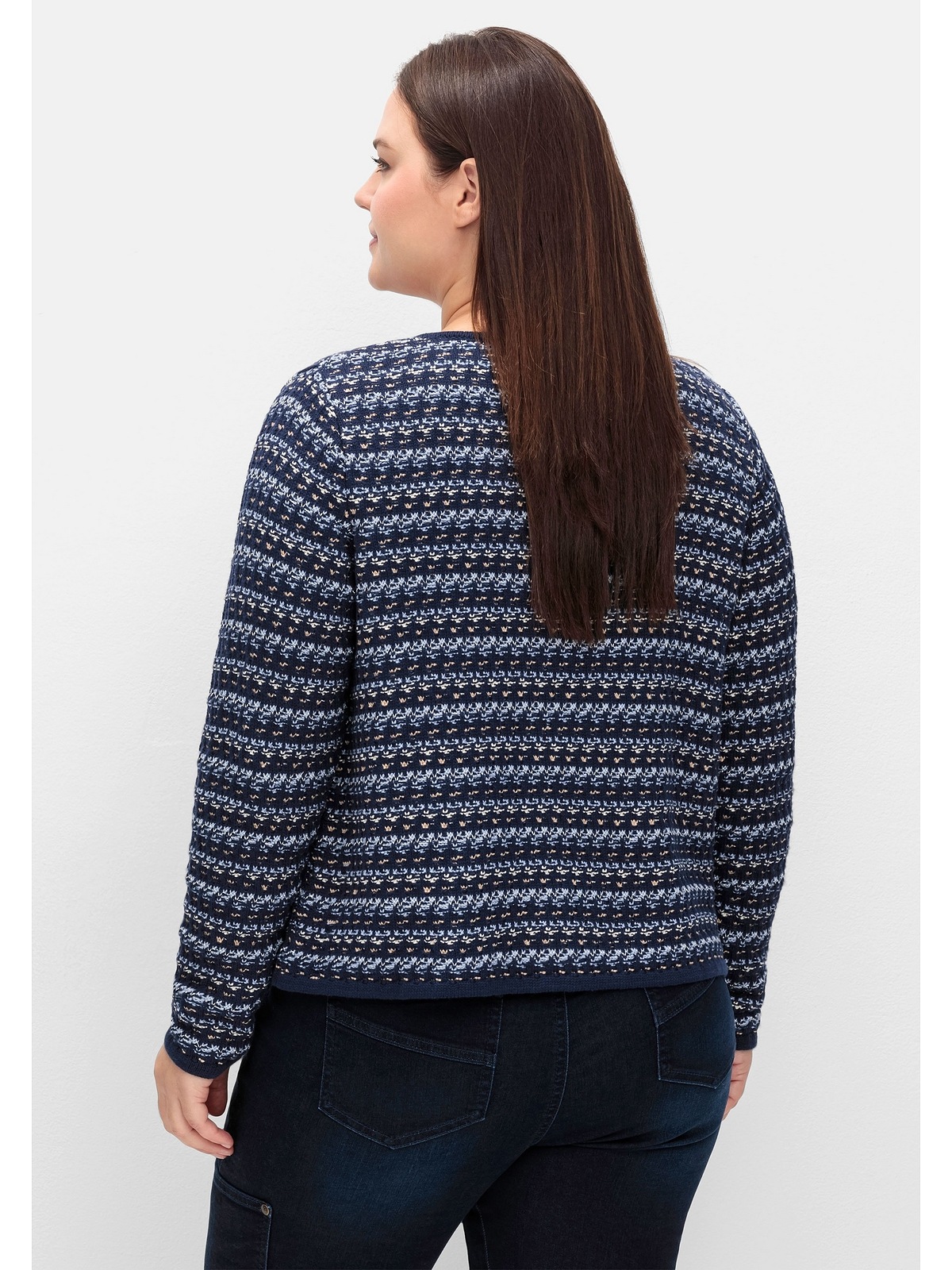 Sheego Strickjacke "Große Größen", im Strukturstrick, mit Effektgarn günstig online kaufen