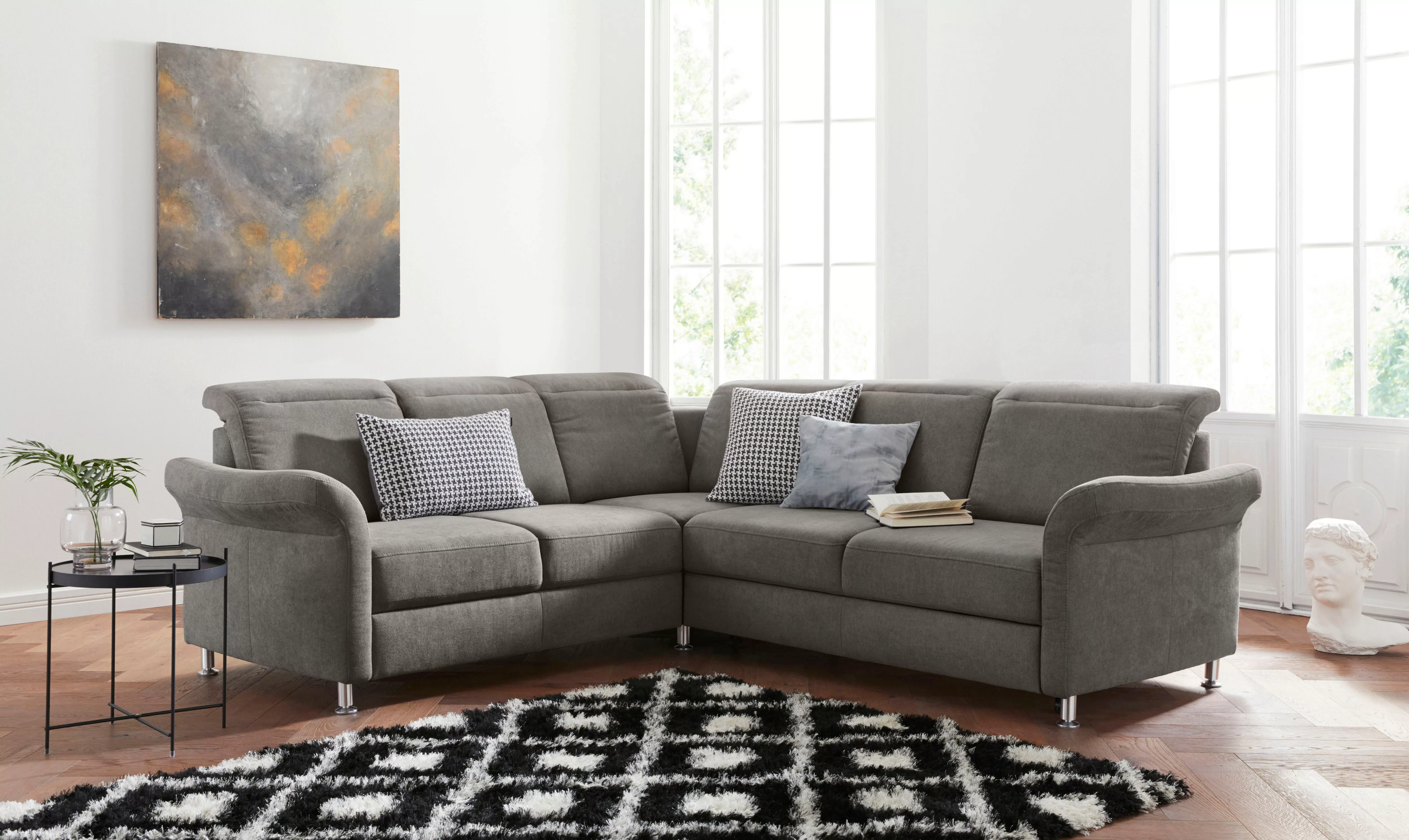 sit&more Ecksofa "Darwin L-Form", inklusive Federkern, wahlweise mit Kopfte günstig online kaufen