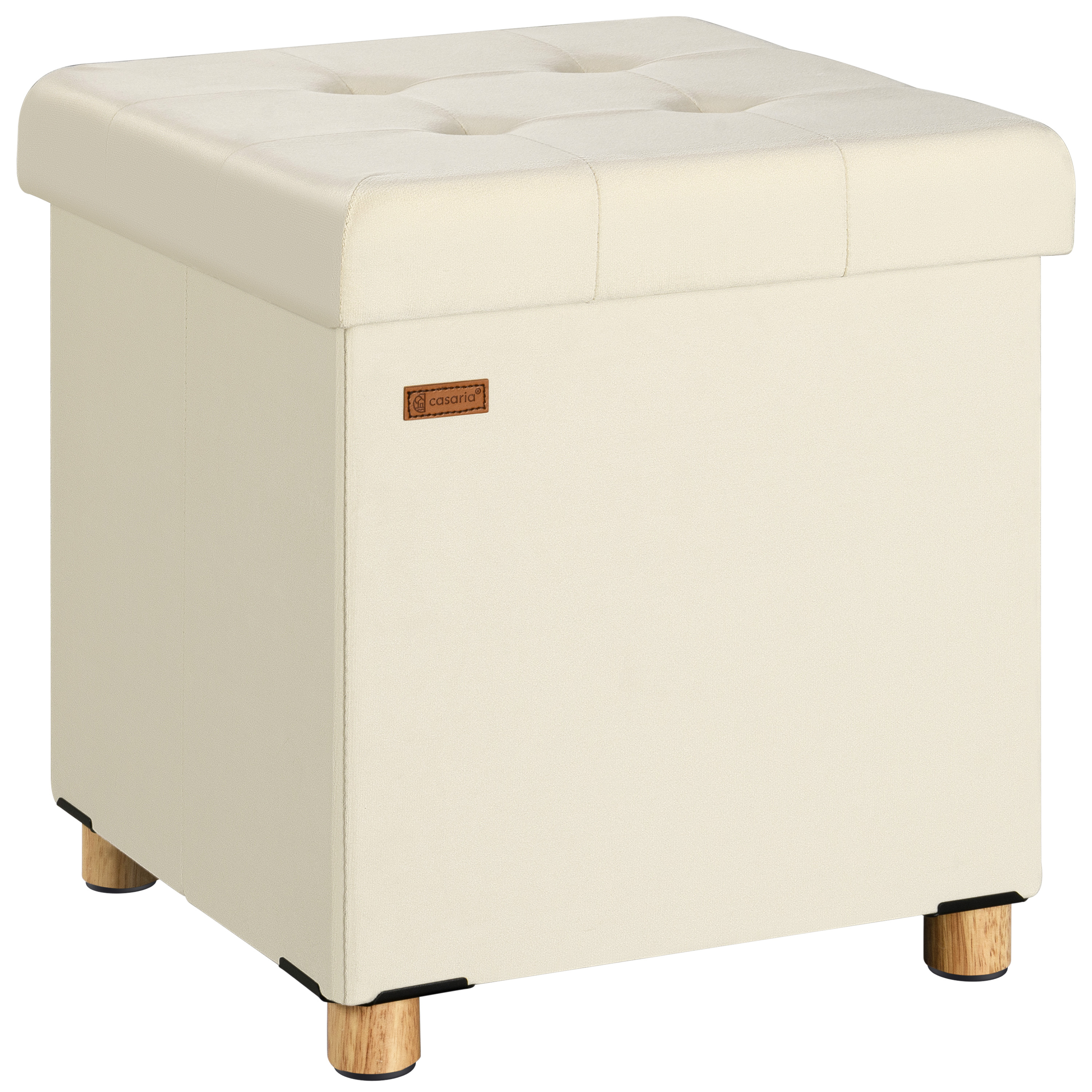 Sitzhocker Beige Samt 42x38x38cm faltbar günstig online kaufen