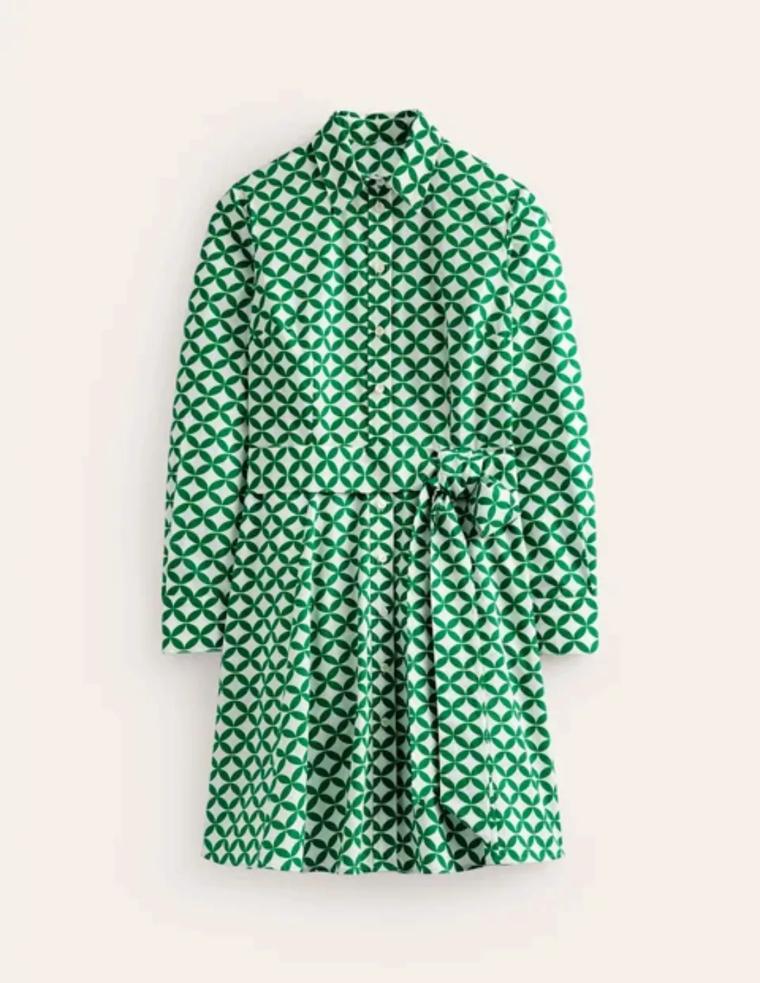 Amy Kurzes Hemdblusenkleid aus Baumwolle Damen Boden, Grün, Diamond Terrace günstig online kaufen