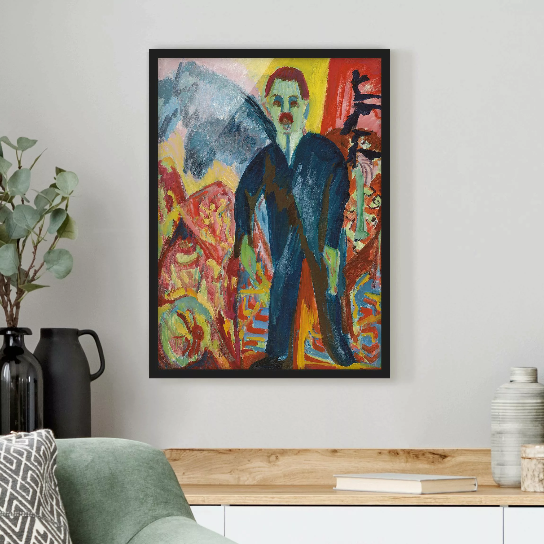 Bild mit Rahmen Kunstdruck - Hochformat Ernst Ludwig Kirchner - Der Kranken günstig online kaufen