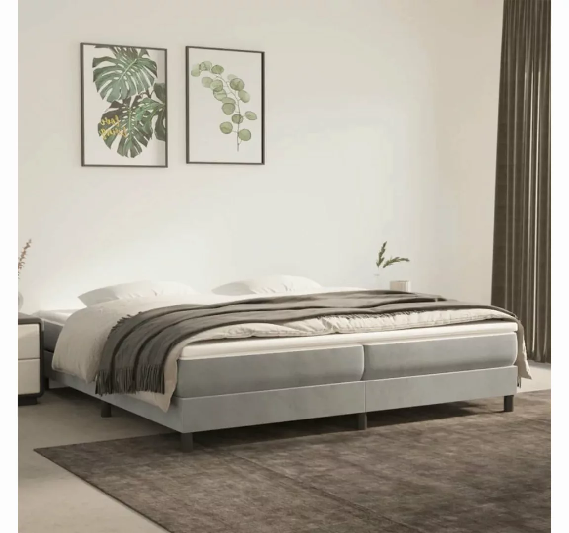 furnicato Bett Bettgestell Hellgrau 200x200 cm Samt günstig online kaufen