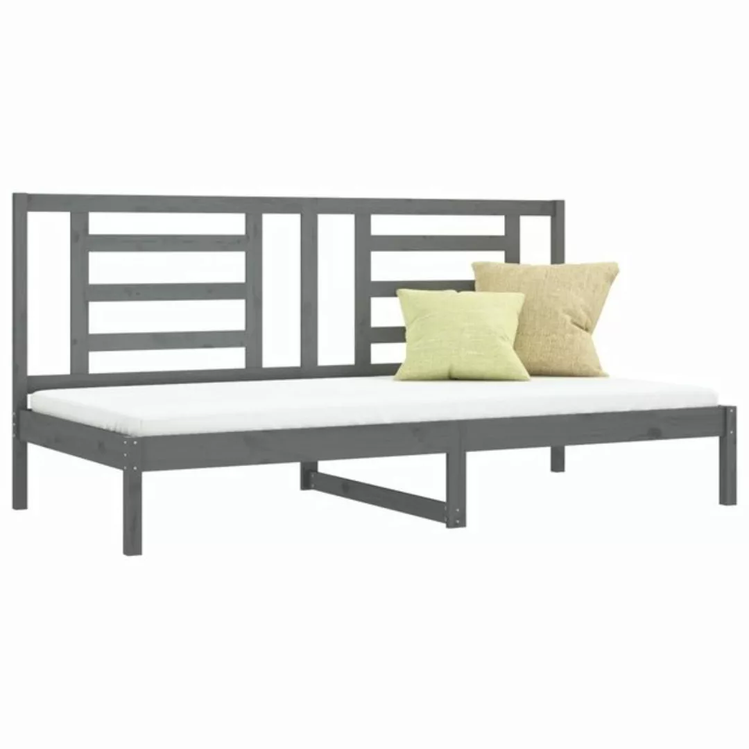 vidaXL Bett Tagesbett Grau 90x200 cm Massivholz Kiefer günstig online kaufen