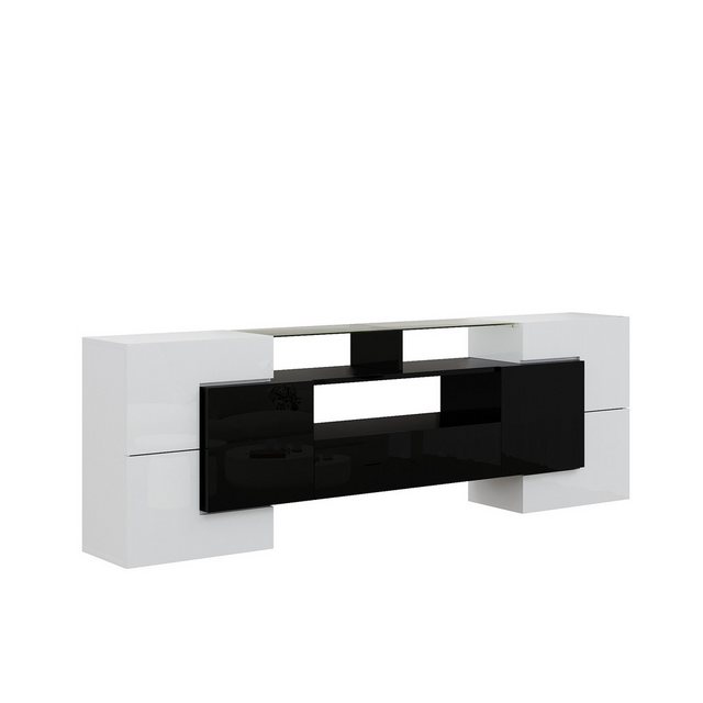 Gotagee TV-Schrank Fernsehschrank Hochglanz Sideboard 200 cm LED-Beleuchtun günstig online kaufen