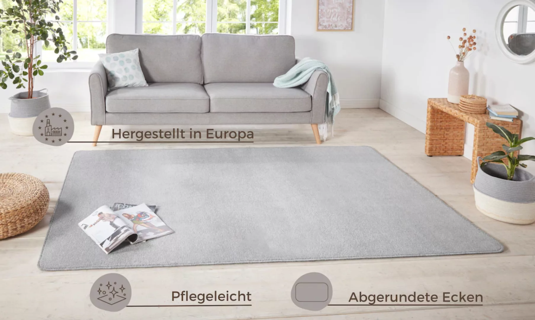 HANSE Home Teppich »Shashi«, rechteckig, Kurzflor, Unifarben, Teppich, Weic günstig online kaufen