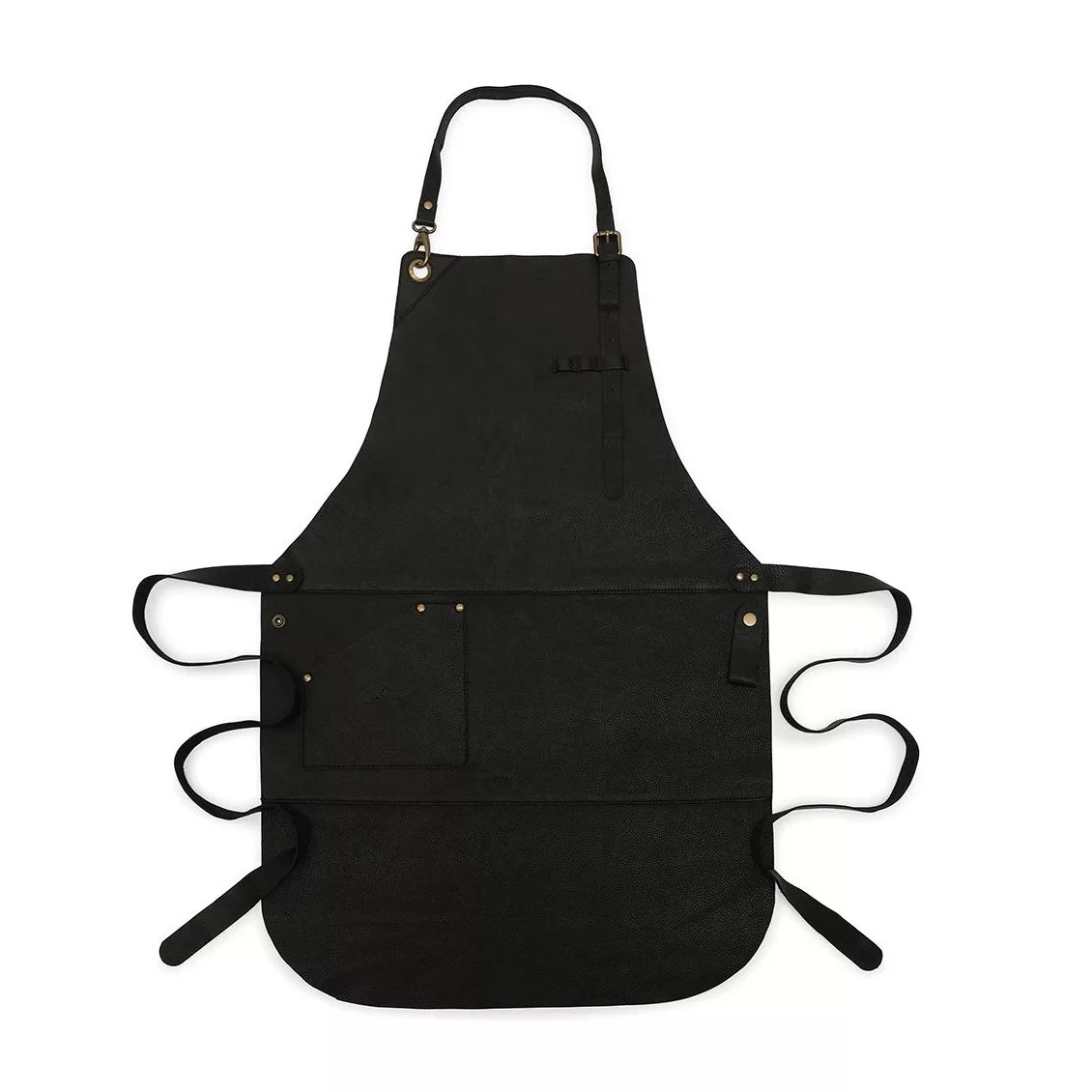 Röshults - BBQ Küchenschürze Leder - schwarz/1 Tasche/LxB 85x64cm günstig online kaufen