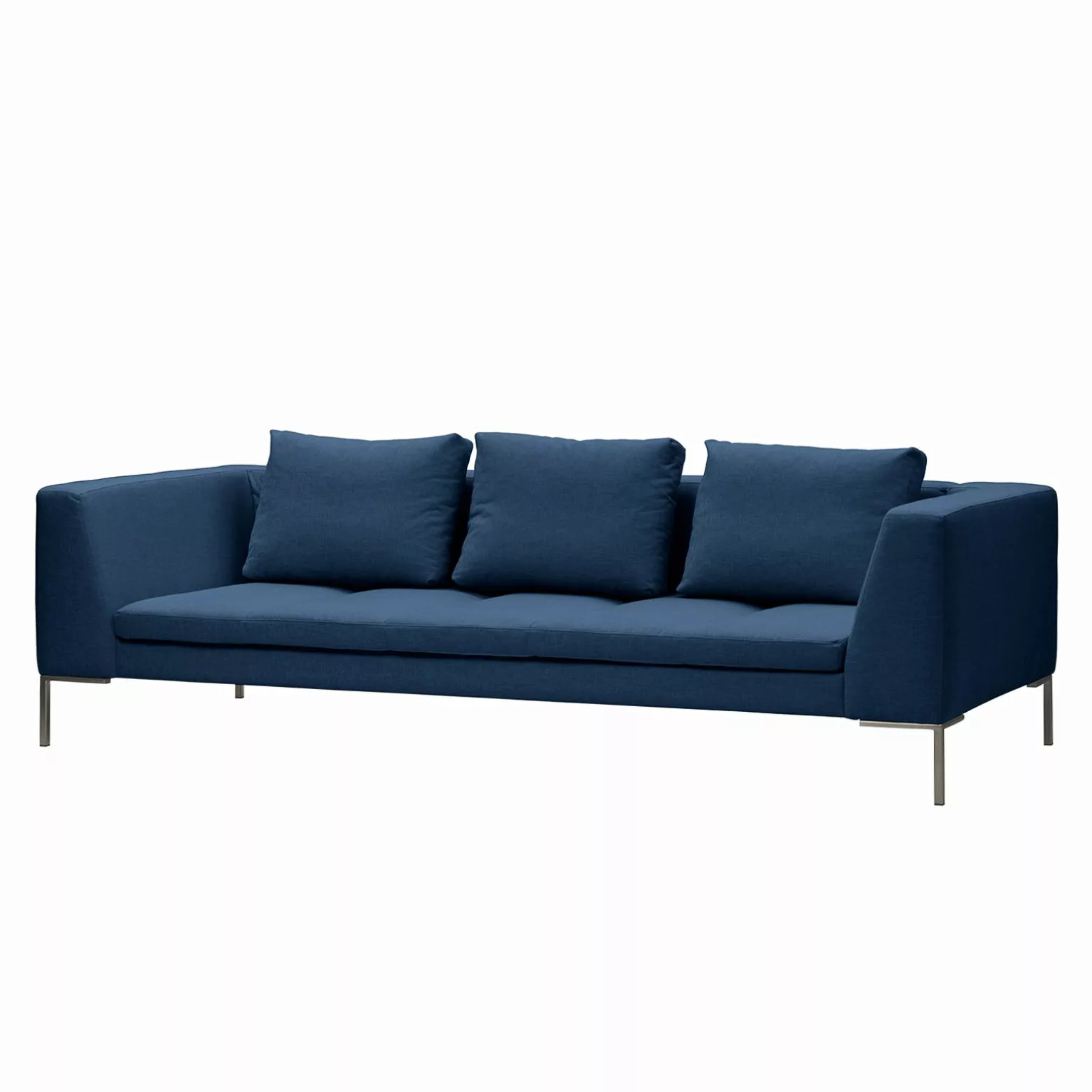 home24 Studio Copenhagen Sofa Madison 3-Sitzer Blau Webstoff 238x66x105 cm günstig online kaufen