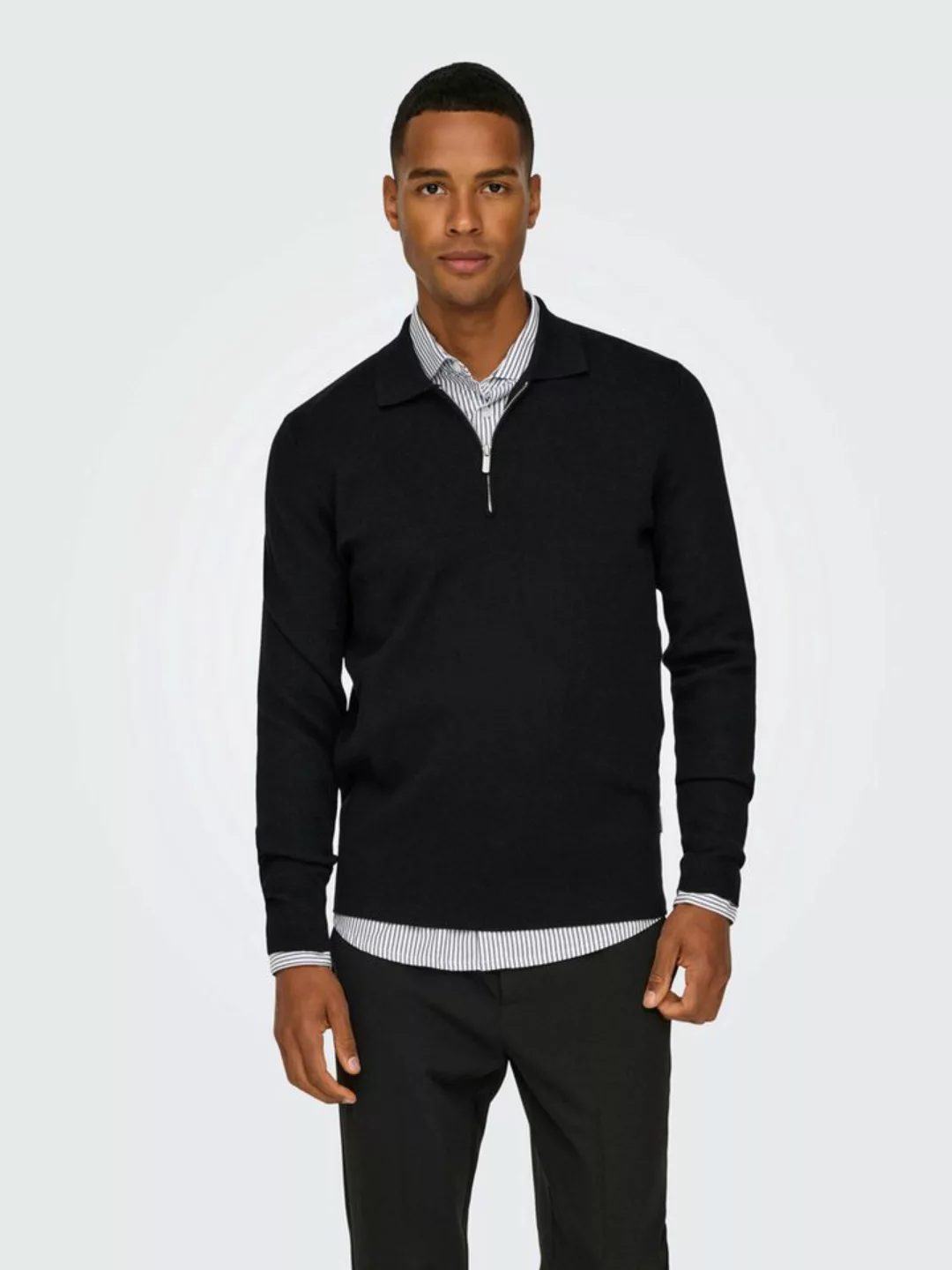 ONLY & SONS Polokragenpullover ONSCOOPER REG LS 12 HALF ZIP POLO günstig online kaufen