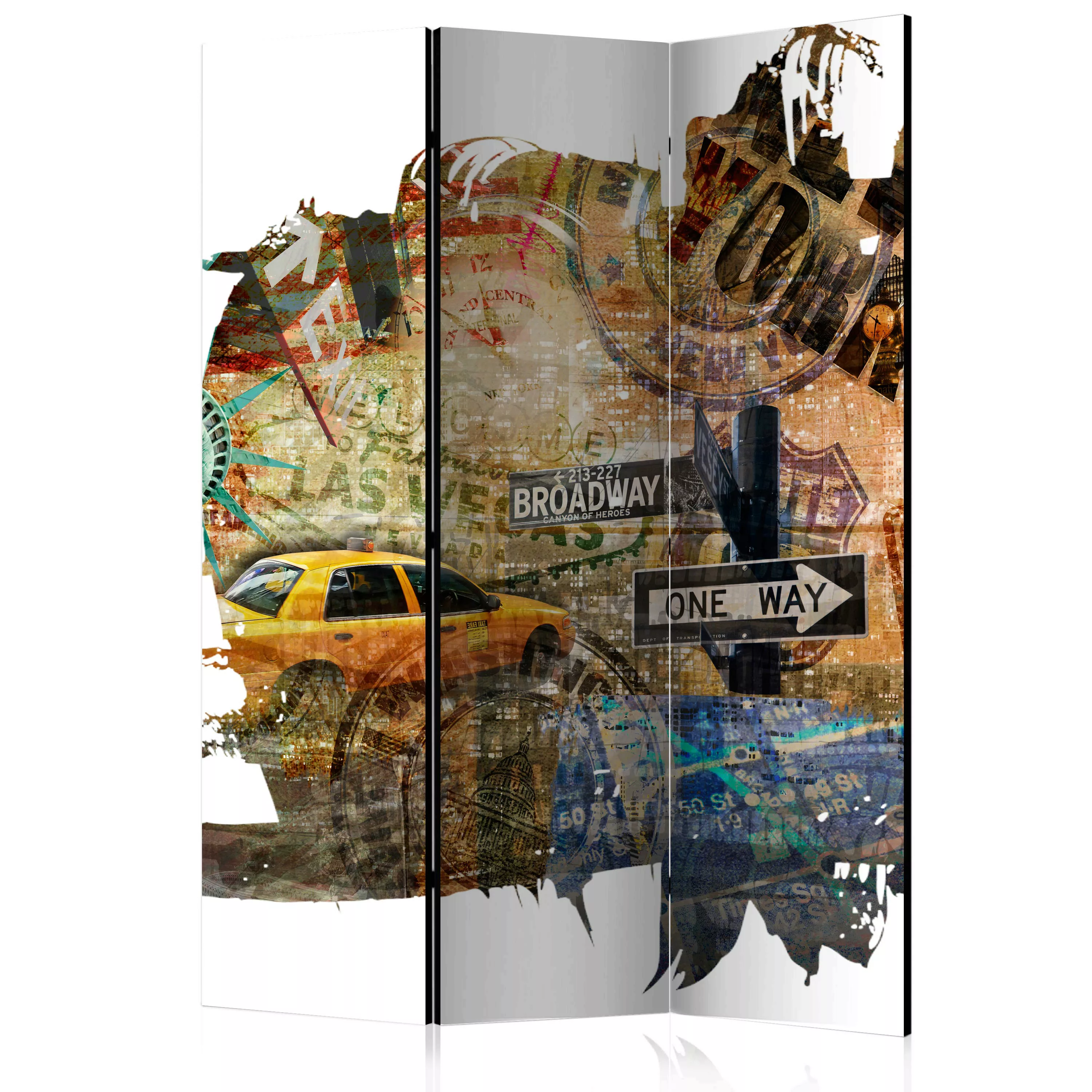 3-teiliges Paravent - New York Collage [room Dividers] günstig online kaufen
