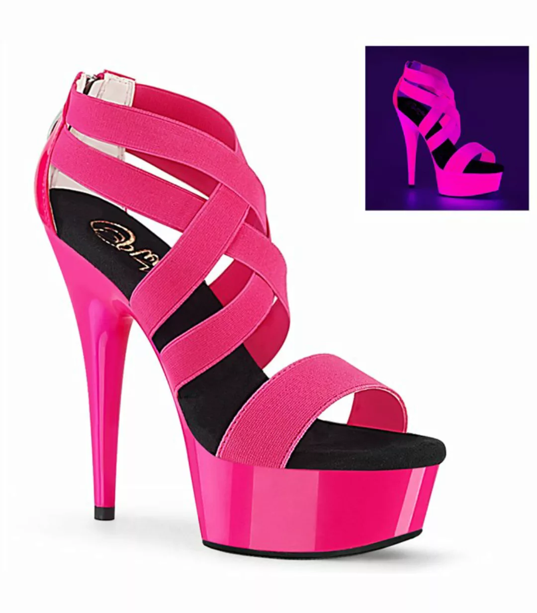 Plateau High Heels DELIGHT-669 - Neon Pink (Schuhgröße: EUR 37) günstig online kaufen