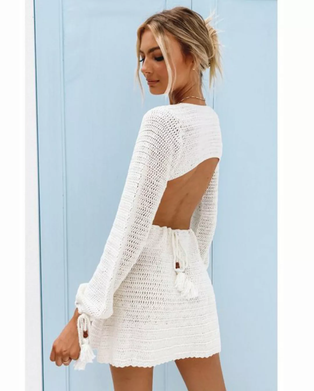 KIKI Strandkleid Sexy, schlankes Kleid mit hohlem V-Ausschnitt und hoher Ta günstig online kaufen