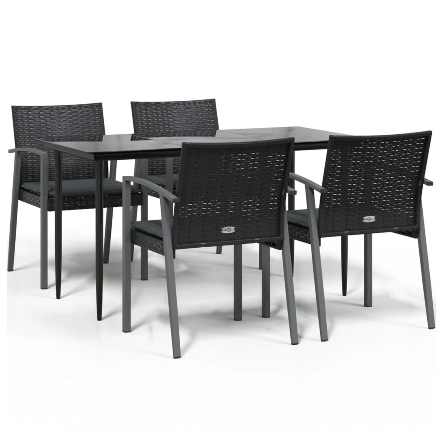 vidaXL 5-Tlg Garten-Essgruppe mit Kissen Poly Rattan und Stahl 3186975 günstig online kaufen