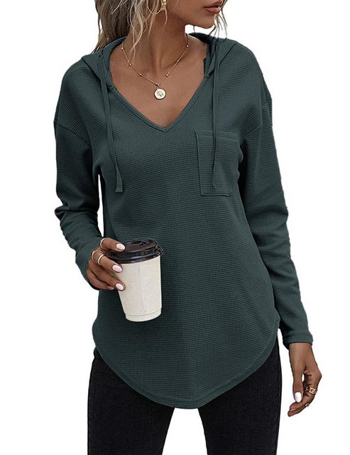 RUZU UG Kapuzenshirt Pullover Damen Hoodie Langarm V Ausschnitt Pullover Sw günstig online kaufen