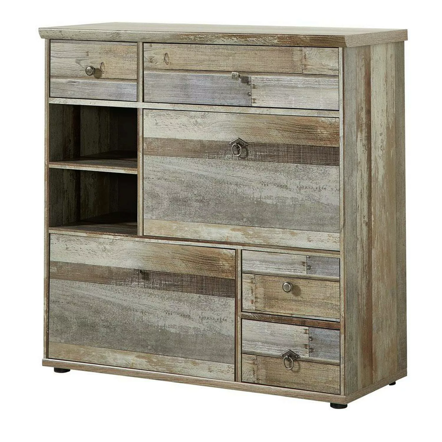 Schuhschrank Vintage Driftwood Braun BRANSON-36, B/H/T ca. 99/98/40 cm günstig online kaufen