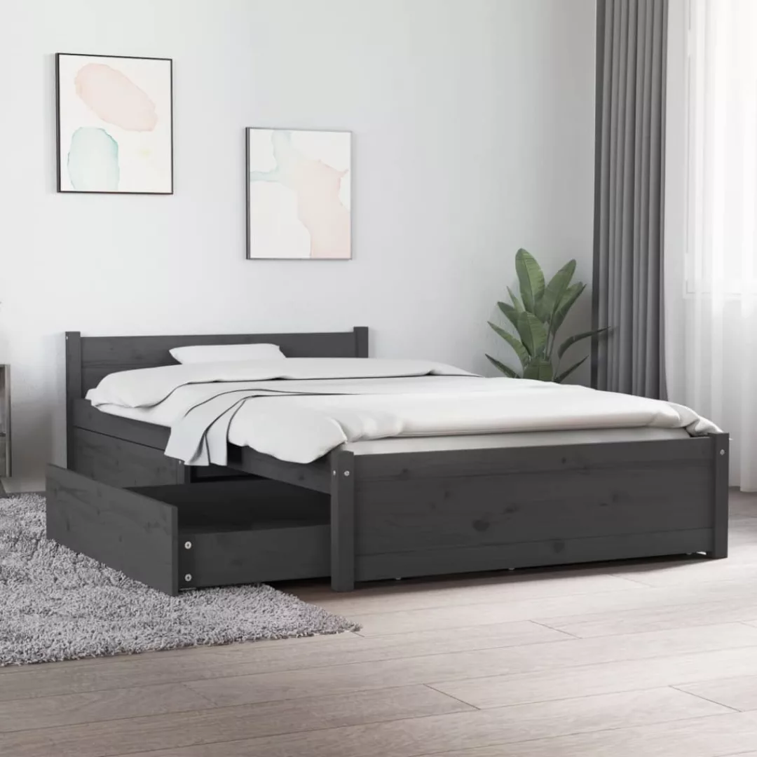 Vidaxl Bett Mit Schubladen Grau 90x200 Cm günstig online kaufen