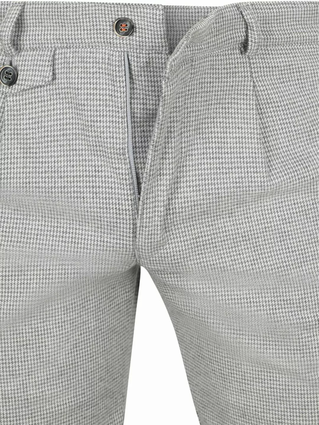 Suitable Chino Pico Pleat Flanel Druck Grau - Größe 52 günstig online kaufen