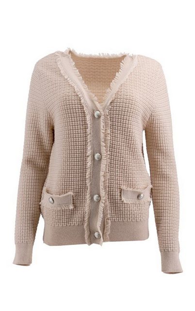 Passioni Cardigan Elegante Strickjacke mit Stofffaser Details mit hochwerti günstig online kaufen