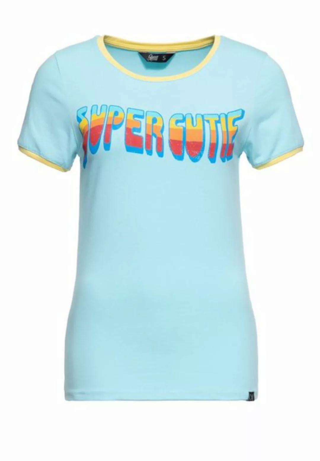 QueenKerosin Kurzarmshirt Super Cutie mit Retro Statement Print günstig online kaufen