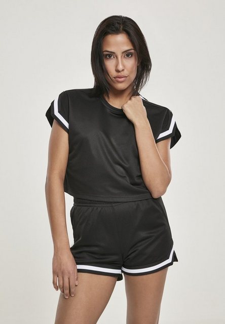 URBAN CLASSICS T-Shirt Damen Ladies Short Extended Shoulder Stripes Mesh Te günstig online kaufen