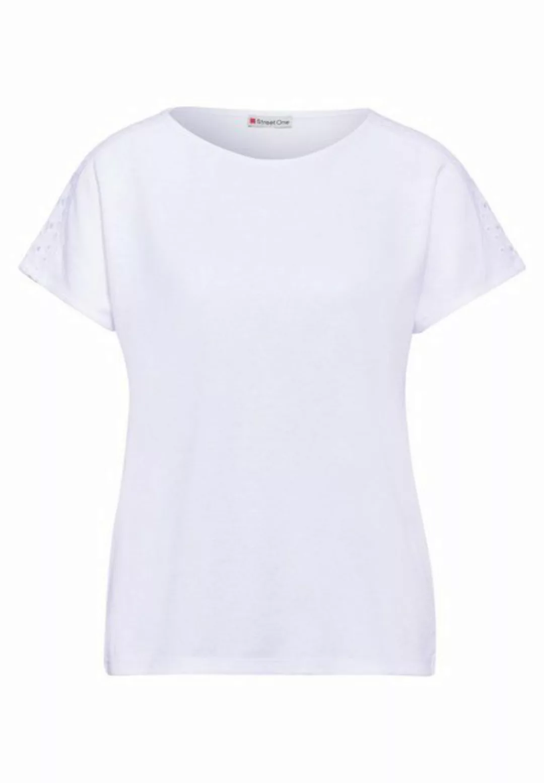 STREET ONE T-Shirt mit Lochstickerei günstig online kaufen