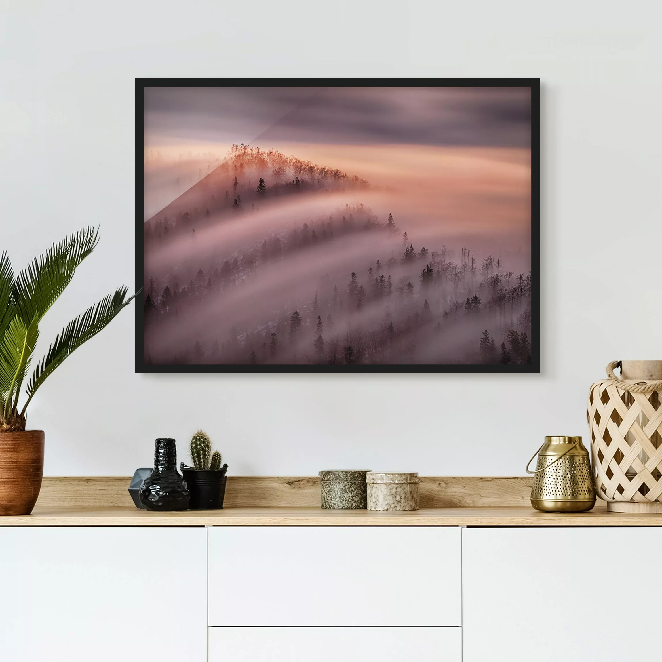 Bild mit Rahmen Natur & Landschaft - Querformat Nebelflut günstig online kaufen