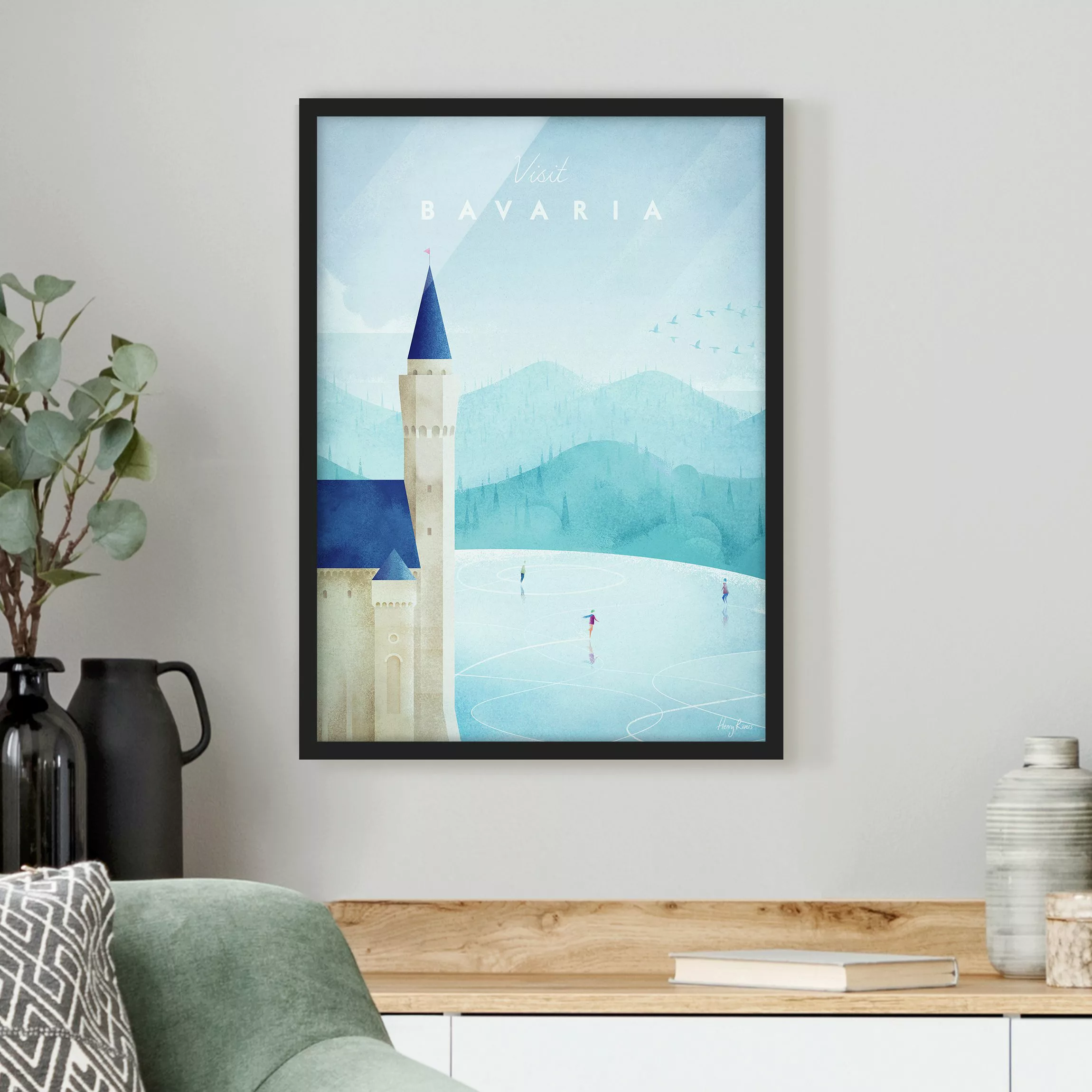 Bild mit Rahmen Architektur & Skyline - Hochformat Reiseposter - Bavaria günstig online kaufen