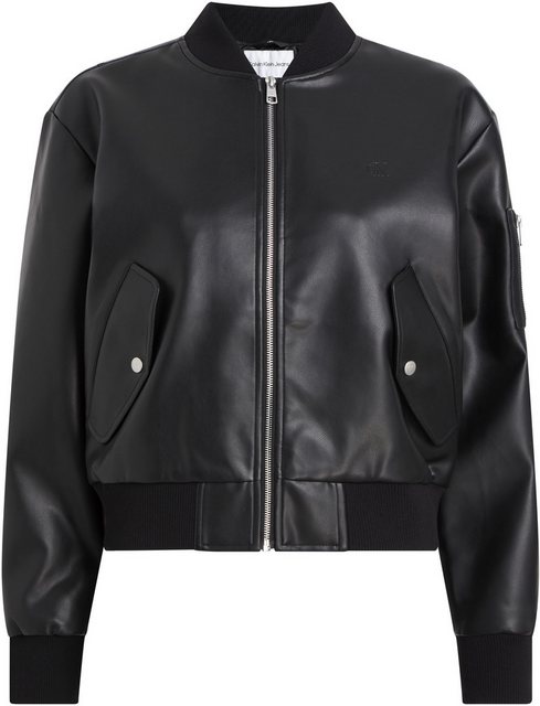 Calvin Klein Jeans Collegejacke FAUX LEATHER BOMBER JACKET mit Logoprägung günstig online kaufen