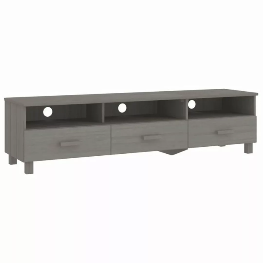 vidaXL TV-Schrank TV-Schrank HAMAR Hellgrau 158x40x40 cm Massivholz Kiefer günstig online kaufen