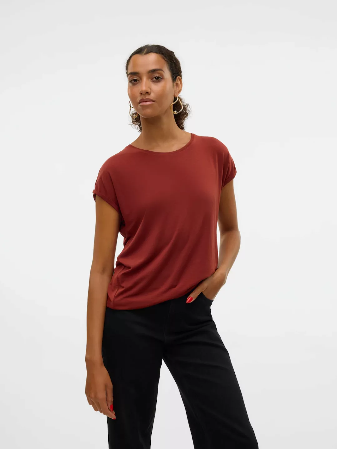 Vero Moda Rundhalsshirt VMAVA PLAIN SS TOP GAJRS NOOS günstig online kaufen