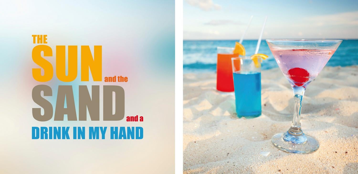 queence Leinwandbild "Sun & Sand", Getränke-Strand-Strandbilder-Meer-Meer B günstig online kaufen