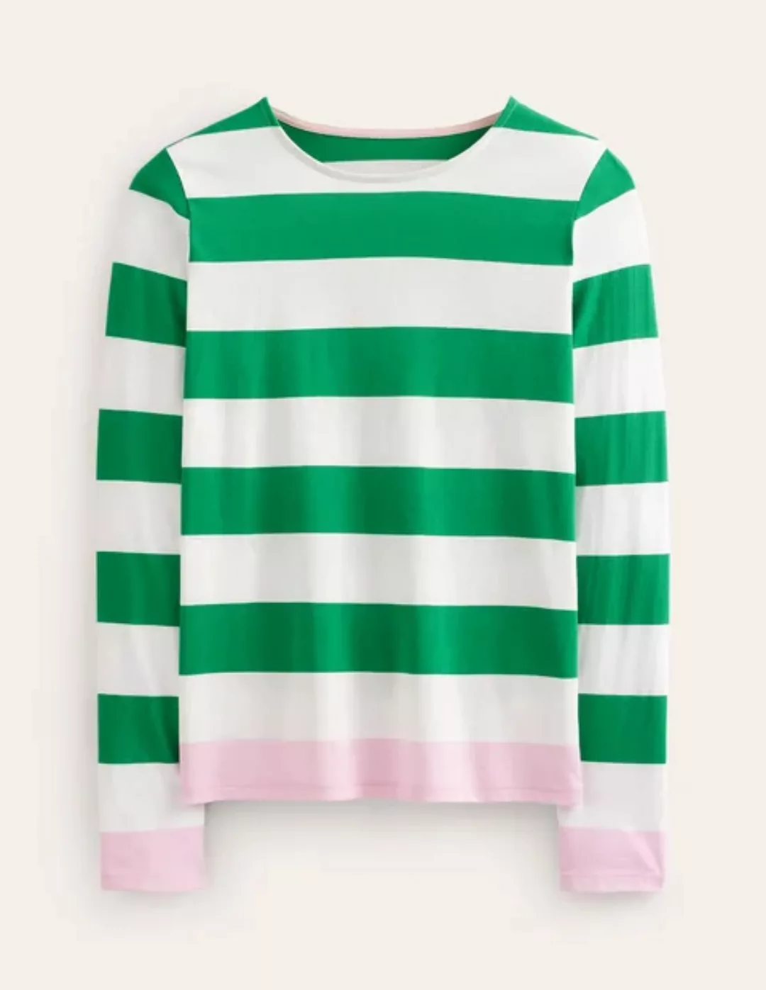 Bea Bretonshirt mit langen Ärmeln Damen Boden, Grün Naturweiß, Rosa günstig online kaufen