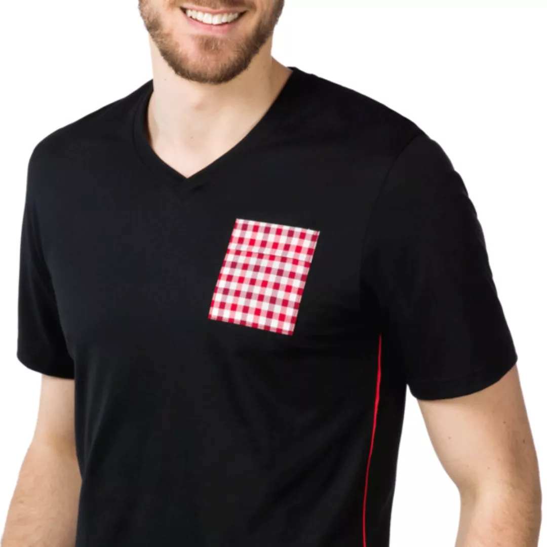 T-shirt V-ausschnitt Mit Tasche günstig online kaufen