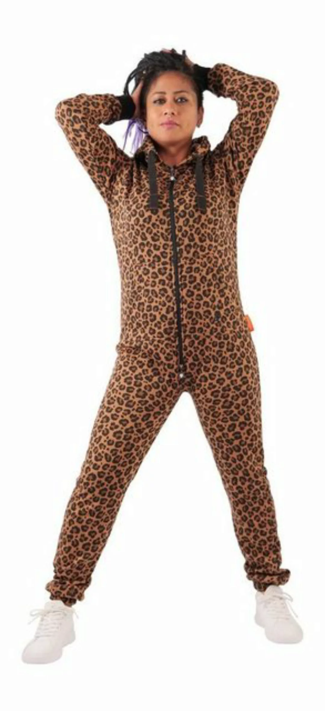 O'Poppy Jumpsuit Damen leopard (1-tlg) mit Kapuze und Eingrifftaschen günstig online kaufen