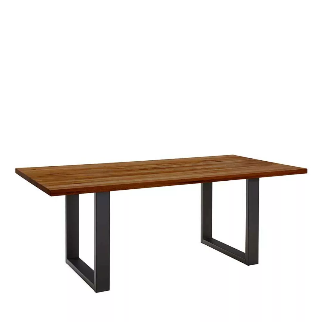 Bügelgestell Tisch aus Zerreiche Massivholz Metall günstig online kaufen