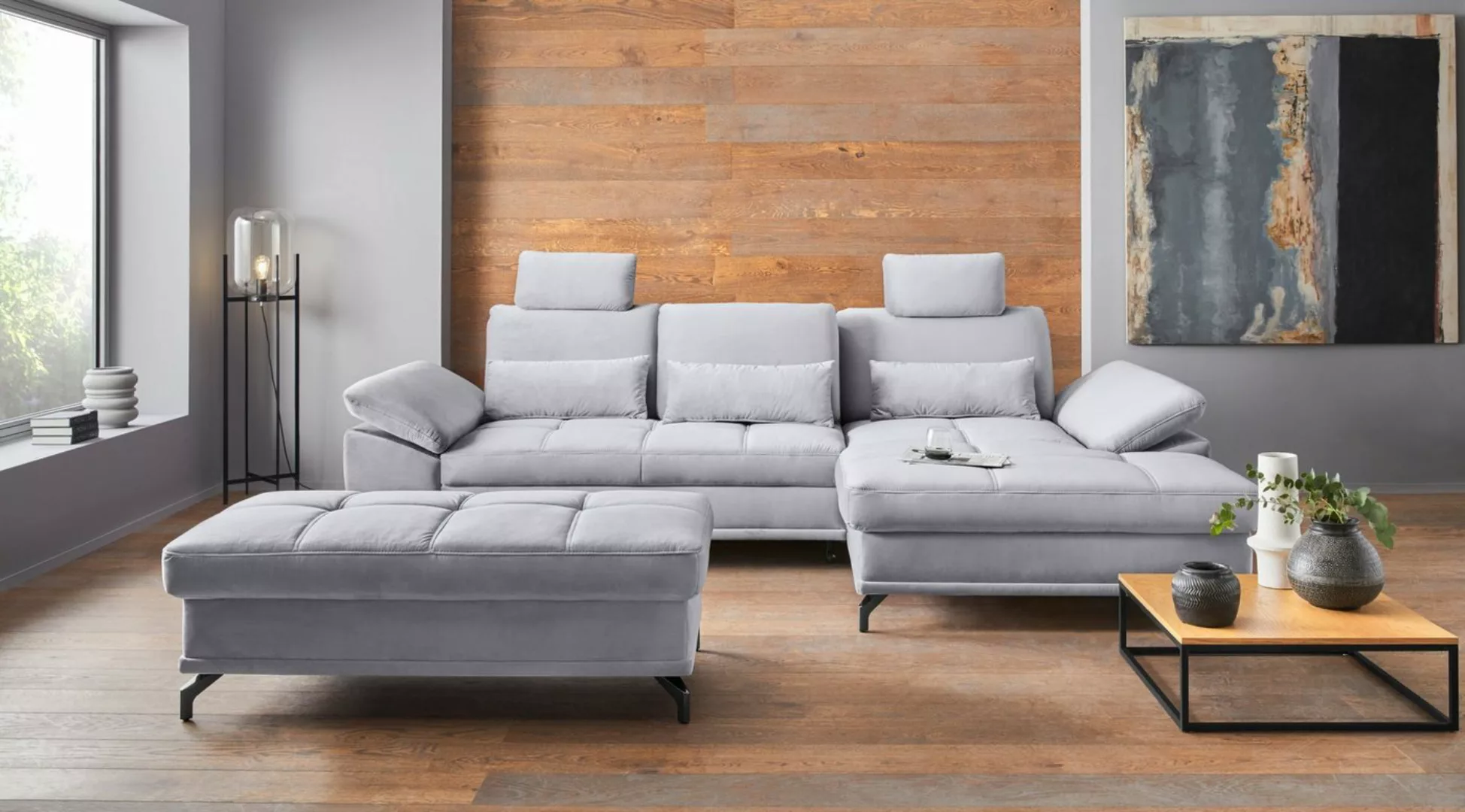 Places of Style Ecksofa Costello L-Form, mit Sitztiefenverstellung, Armteil günstig online kaufen