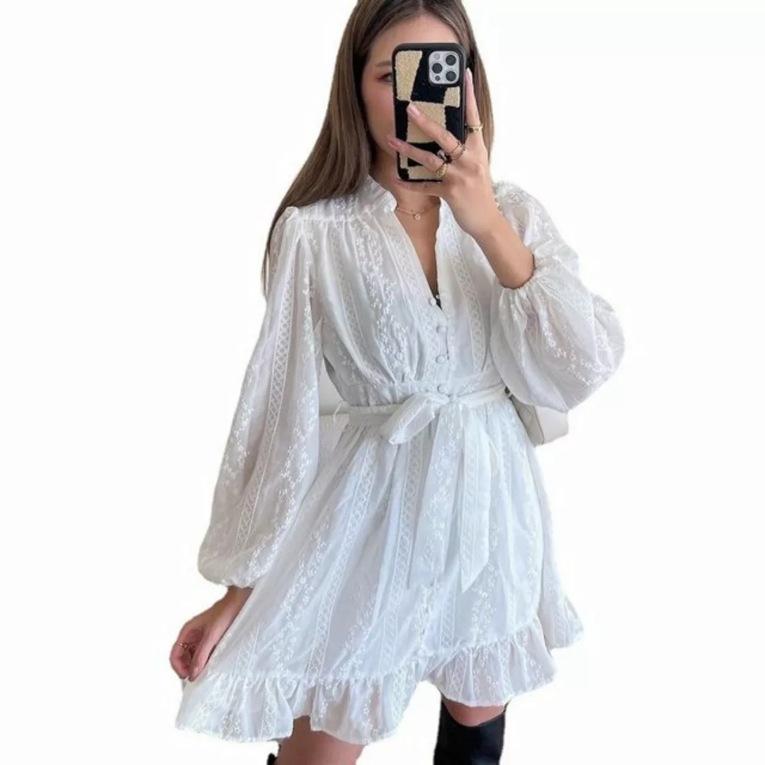 RUZU UG Midikleid Sommerkleid Kleid damen Dirndl Maxikleid Strandkleid Elas günstig online kaufen