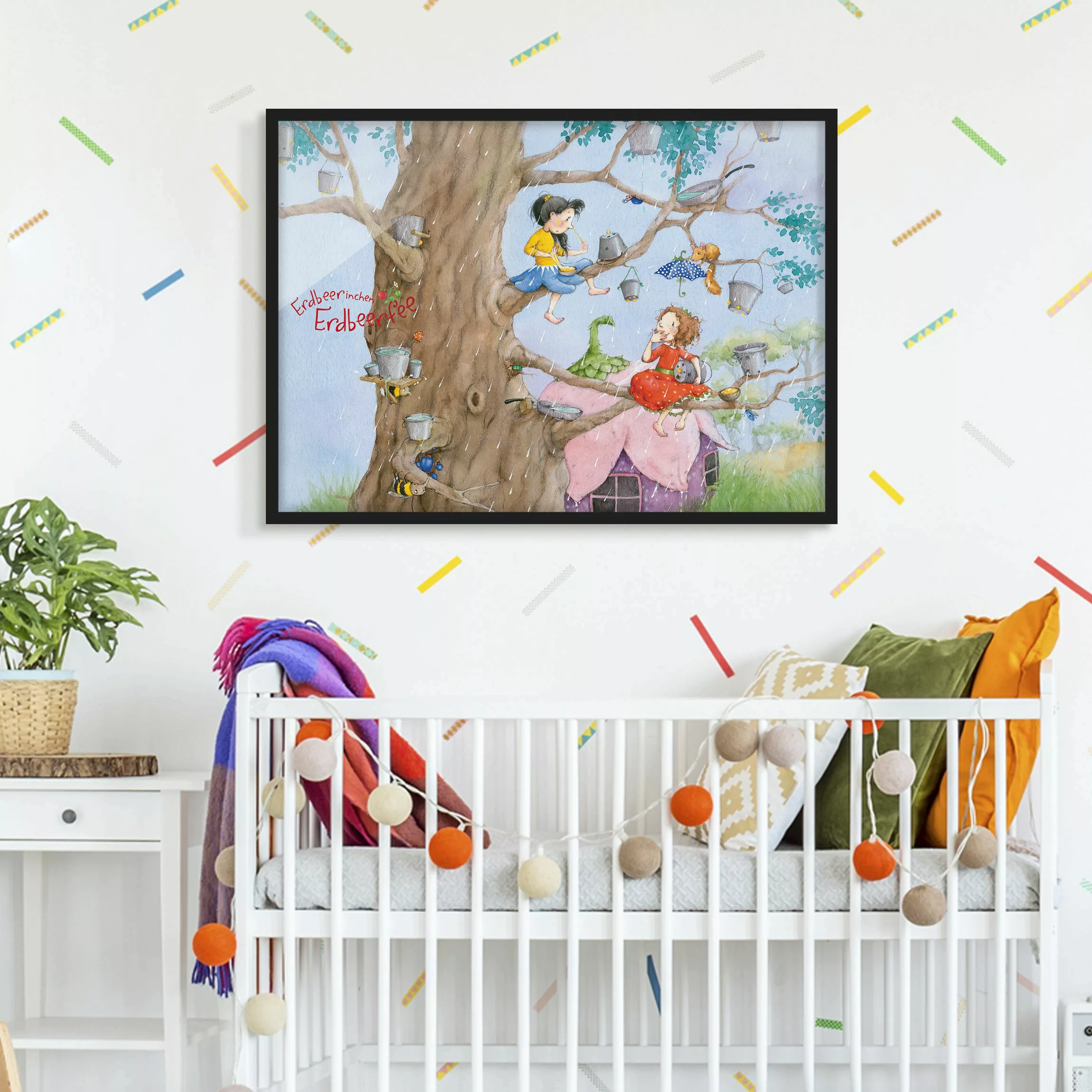 Bild mit Rahmen Kinderzimmer - Querformat Erdbeerinchen Erdbeerfee - Es Reg günstig online kaufen