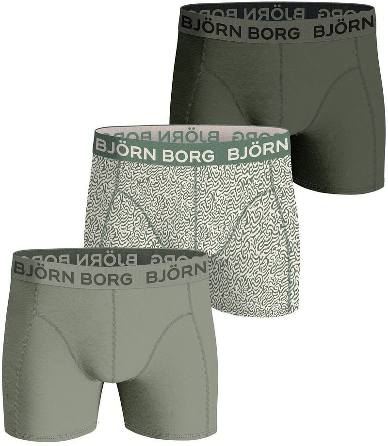 Bjorn Borg Boxers Cotton Stretch 3-Pack Grün - Größe M günstig online kaufen