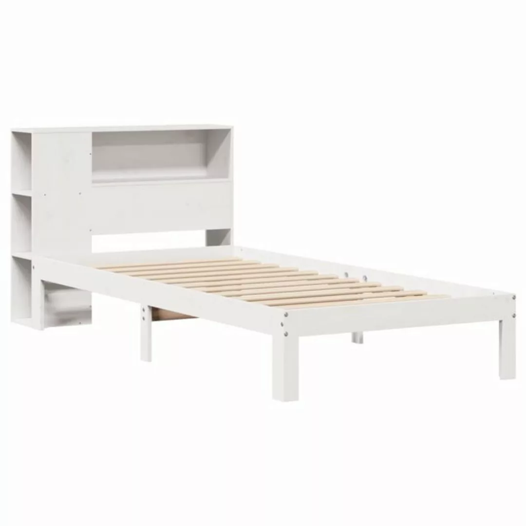 vidaXL Bett Massivholzbett mit Regal ohne Matratze Weiß 90x190 cm Kiefer günstig online kaufen