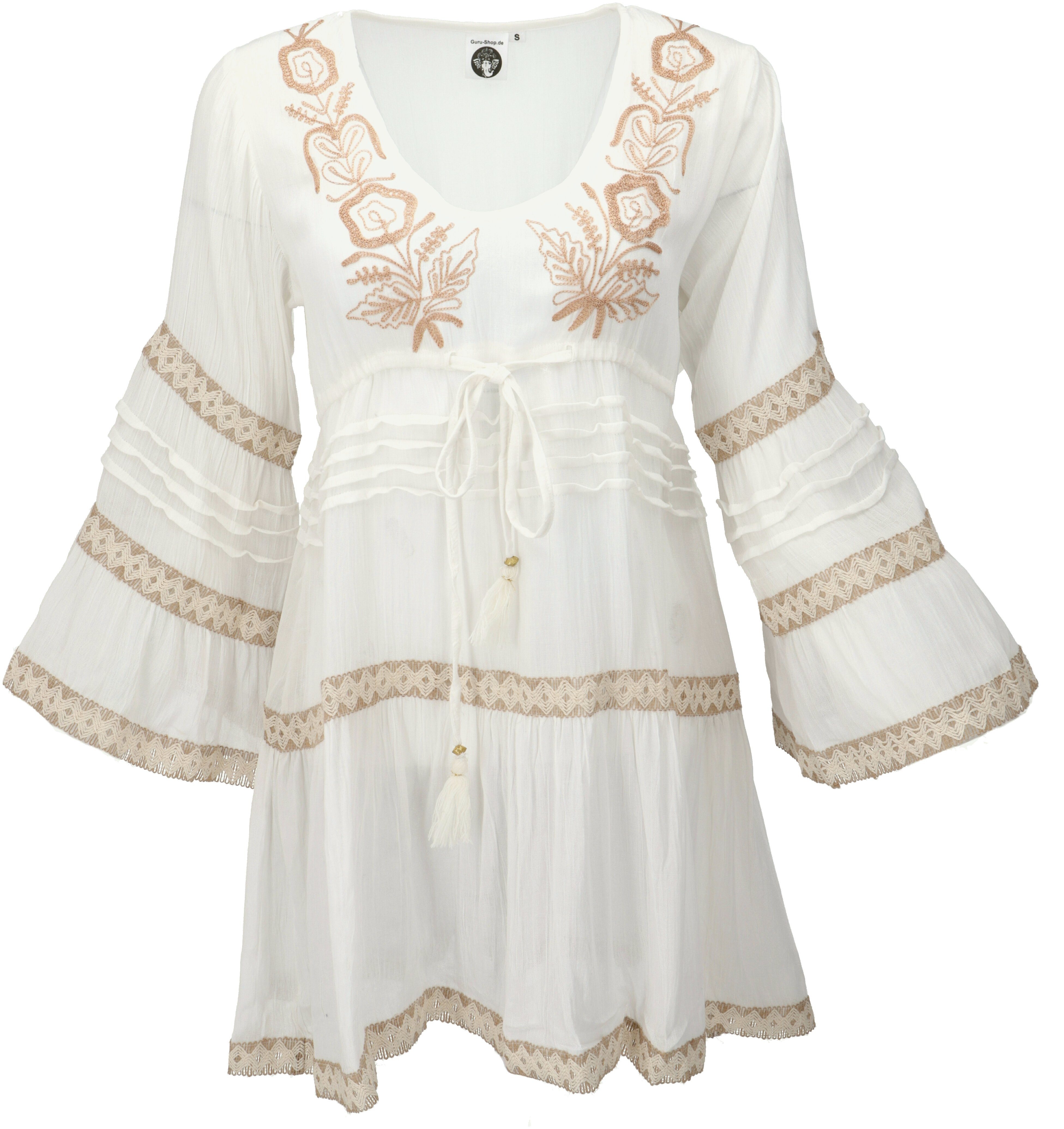 Guru-Shop Longbluse Boho Krinkelbluse, bestickte Hippie günstig online kaufen