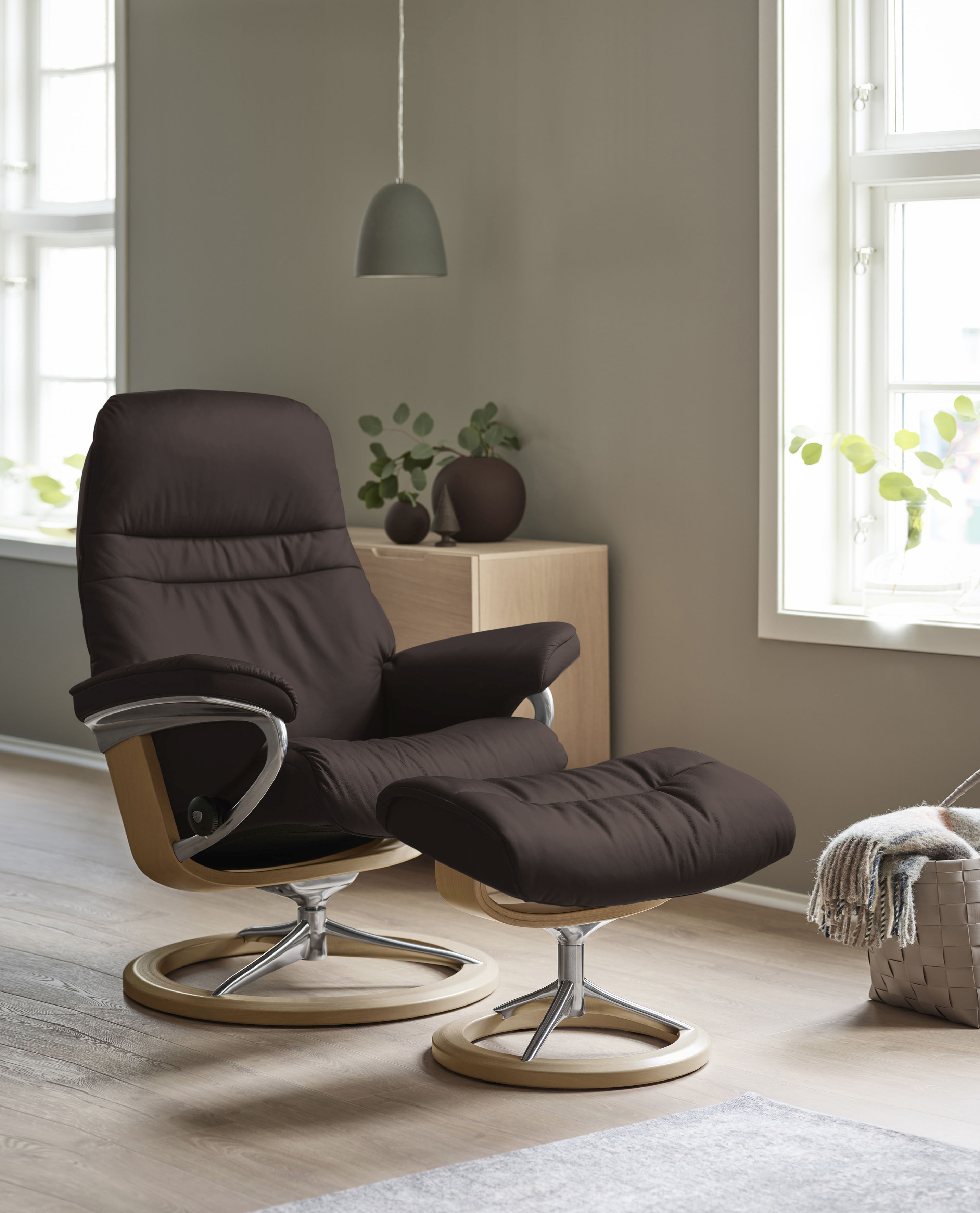 Stressless Relaxsessel "Sunrise", (Set, Relaxsessel mit Hocker), mit Signat günstig online kaufen