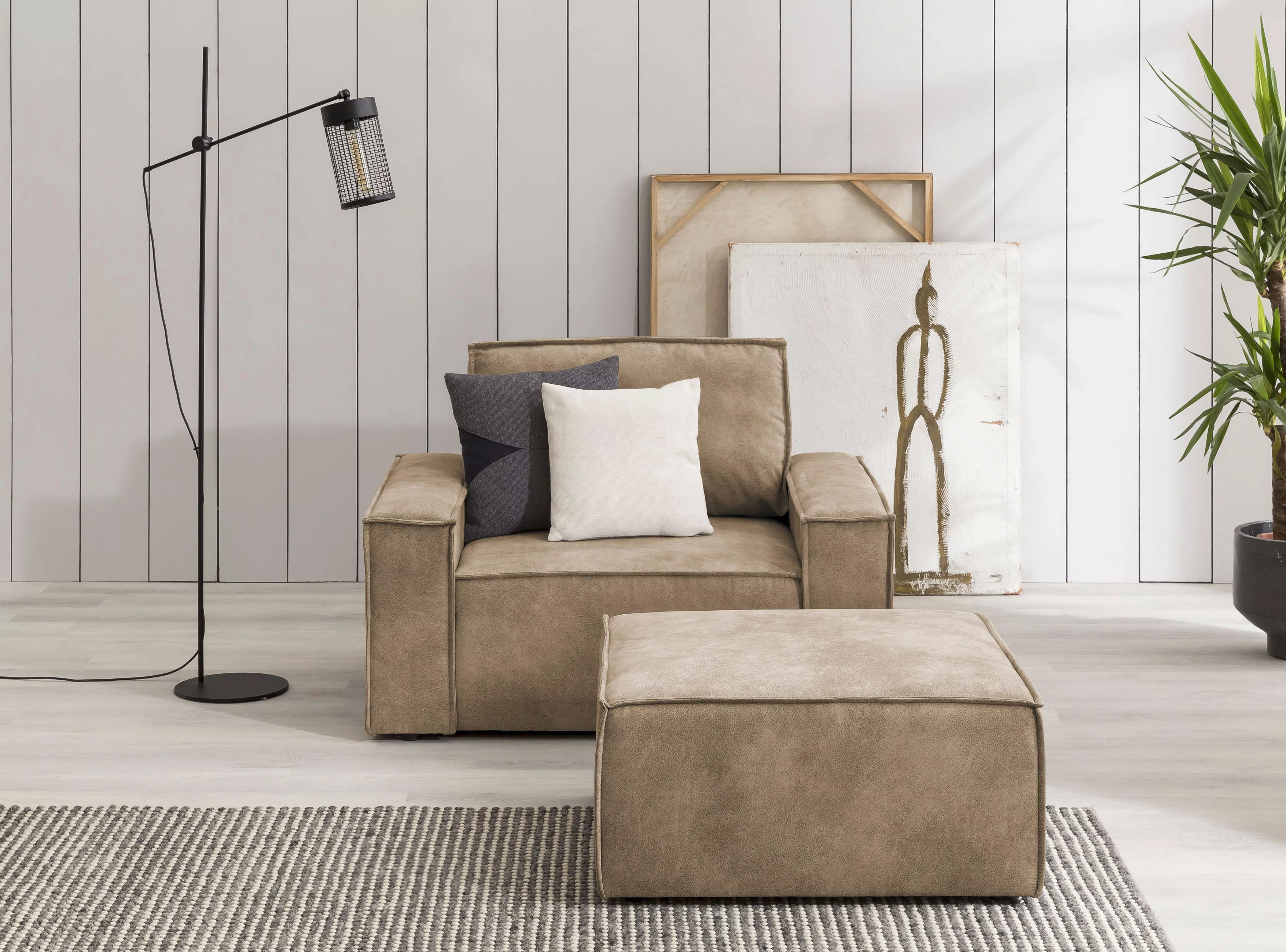 Home affaire Sessel "SHERWOOD", Loveseat und Hocker im Set, passend zur Pol günstig online kaufen