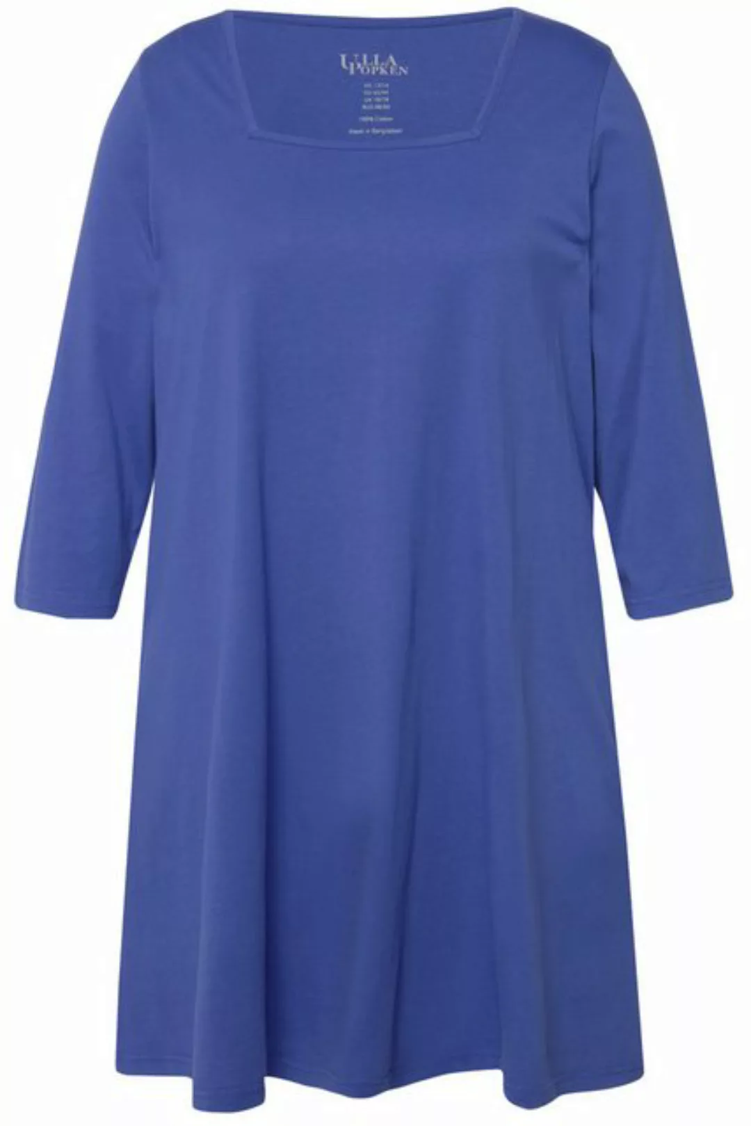 Ulla Popken Longshirt Longshirt A-Linie Carree-Ausschnitt 3/4-Arm günstig online kaufen