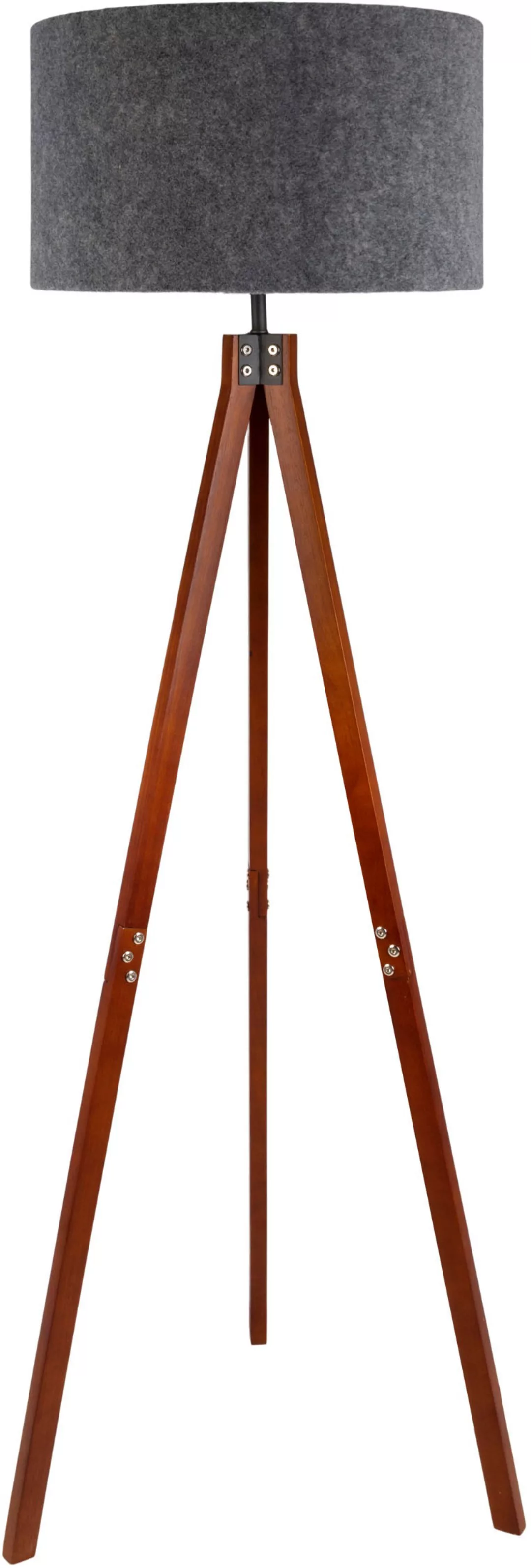 Stehlampe 2072528, Dreibein aus Holz, Textilschirm günstig online kaufen