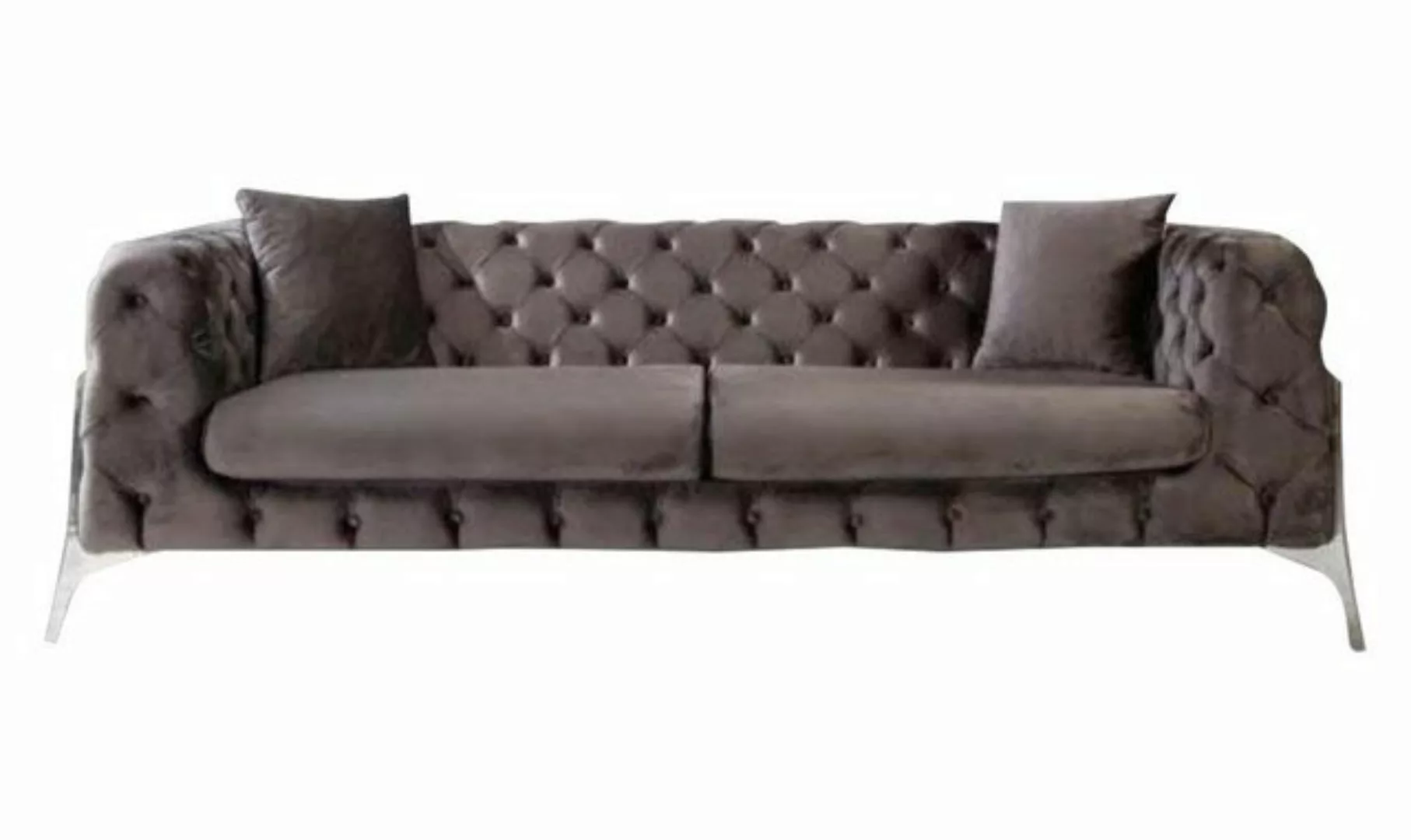 Xlmoebel Chesterfield-Sofa Edel Graue Chesterfield 3-Sitz Sofamodern Neuer günstig online kaufen