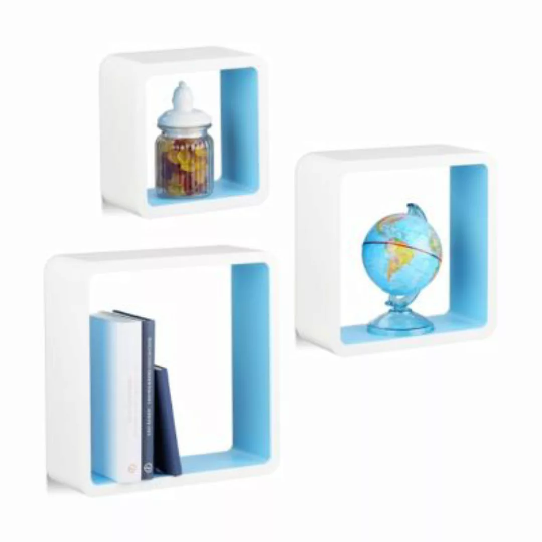 relaxdays Hängeregal Cube 3er Set weiß-kombi günstig online kaufen